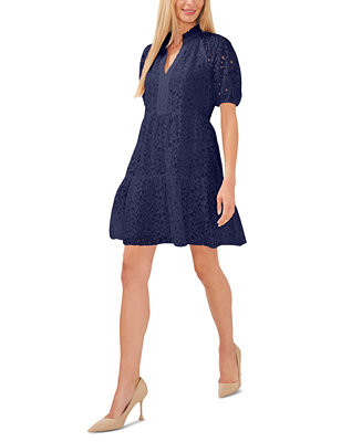 Women's Lace Babydoll Puff Sleeve Tiered Dress | Macy's