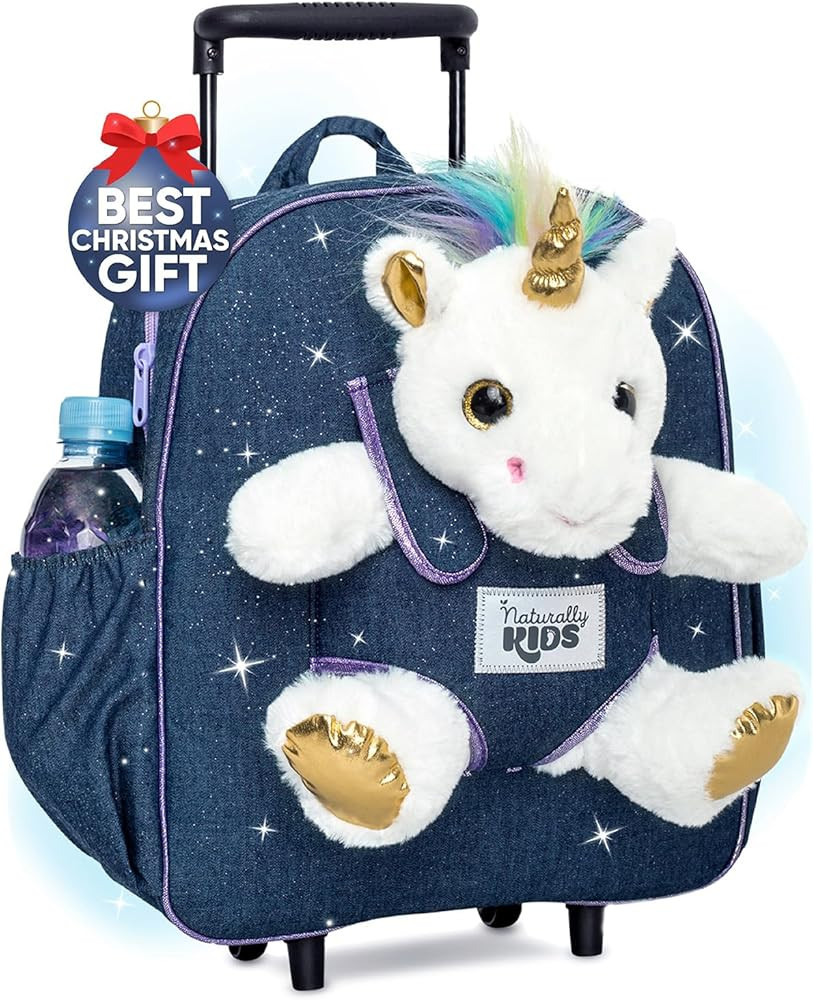 Toddler Luggage for Girls w Unicorn Toys, Kids Rolling Backpack for Girls, Toddler Suitcase, Gift... | Amazon (US)