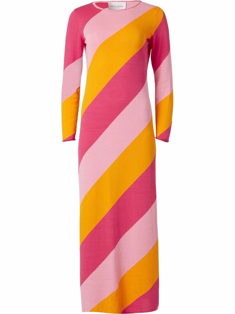 Carolina Herrera Diagonal Stripe Knit Maxi Dress - Farfetch | Farfetch Global