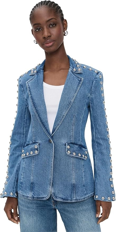 Cinq à Sept Women's Studded Denim Milly Jacket | Amazon (US)