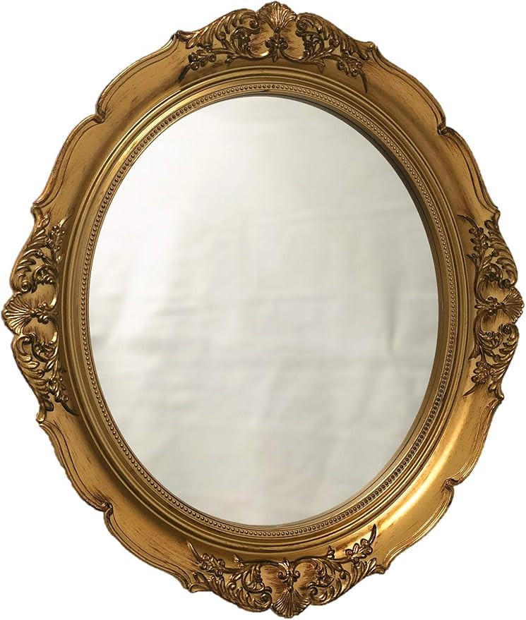 Schonee Vintage Carved Decorative Wall Mirror, Hanging Mirror for Dresser Decor Bedroom Living-Ro... | Amazon (US)