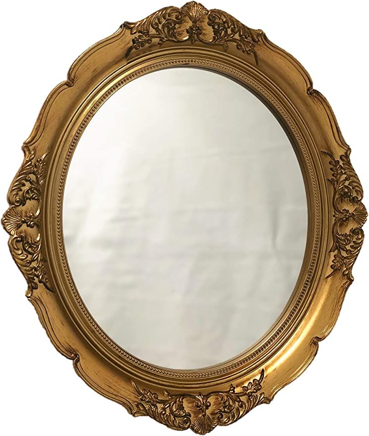 Schonee Vintage Carved Decorative Wall Mirror, Hanging Mirror for Dresser Decor Bedroom Living-Ro... | Amazon (US)