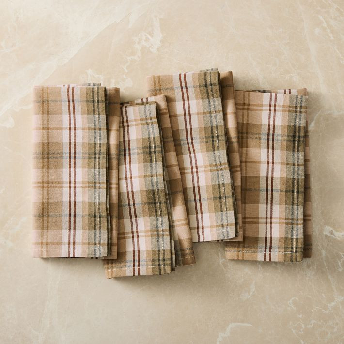 Stitched Plaid Napkin Sets | West Elm (US)