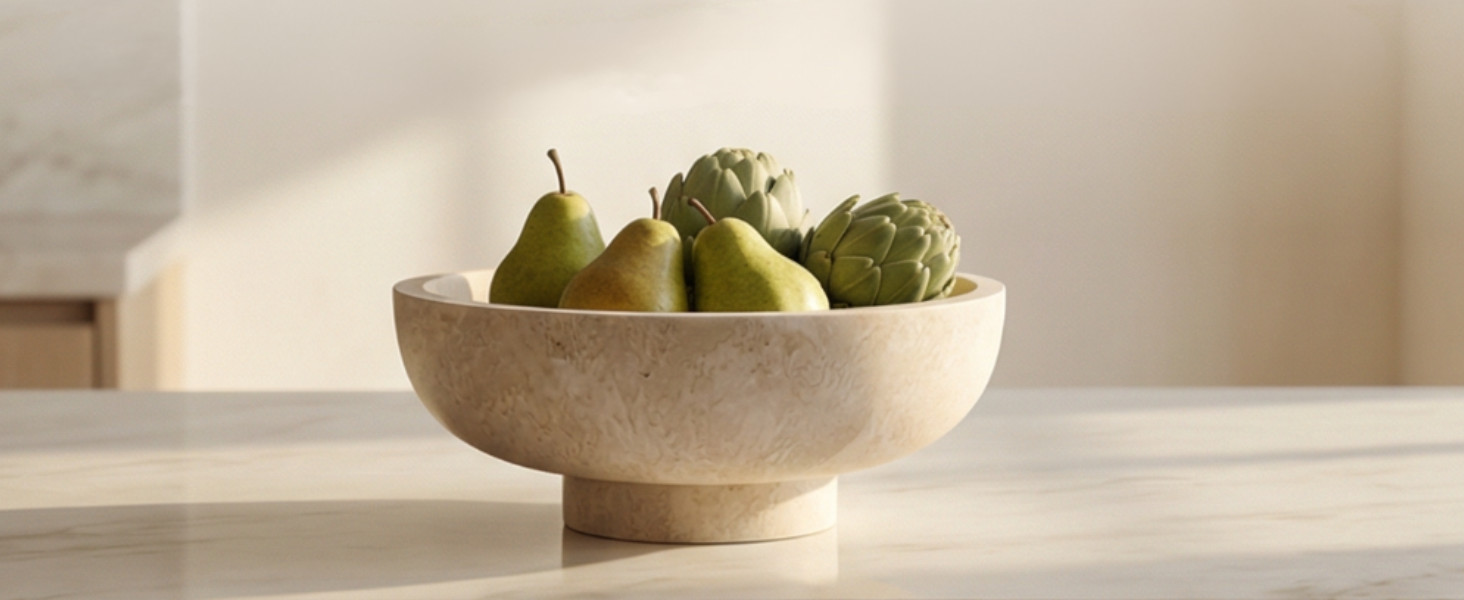 OAKOA Concrete Fruit Bowl for Kitchen Counter - Large Decorative Bowls for Home Decor - Modern Ke... | Amazon (US)