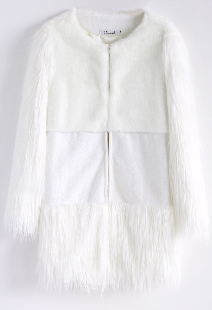 Snow Memory Faux Fur Coat in White | Chicwish