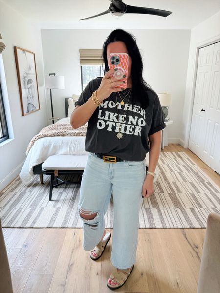 My outfit is on sale! Use code LUVYA. T-shirt size medium (size down because it’s oversized), jeans fit tts (I’m wearing a 10), shoes fit tts  

#LTKmidsize #LTKover40 #LTKsalealert