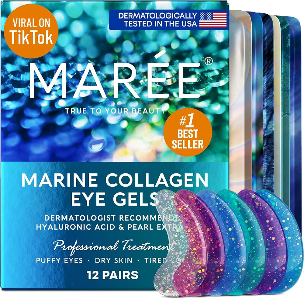 MAREE Eye Gels - Under Eye Patches for Puffy Eyes and Dark Circles with Natural Marine Collagen &... | Amazon (US)