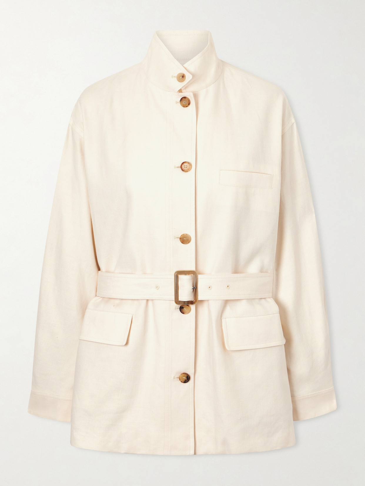 Loro Piana - Lismore Belted Linen And Wool-blend Jacket - Orange | NET-A-PORTER (US)