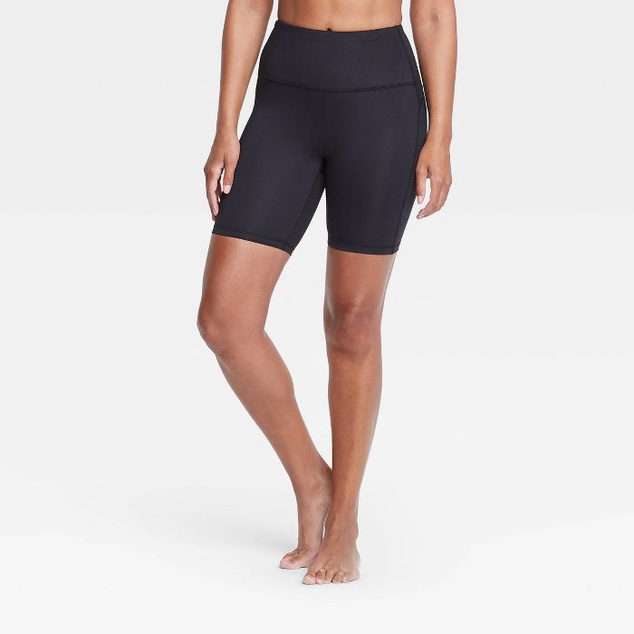 Women's Contour Curvy High-Rise Shorts 7" - All in Motion™ Black | Target