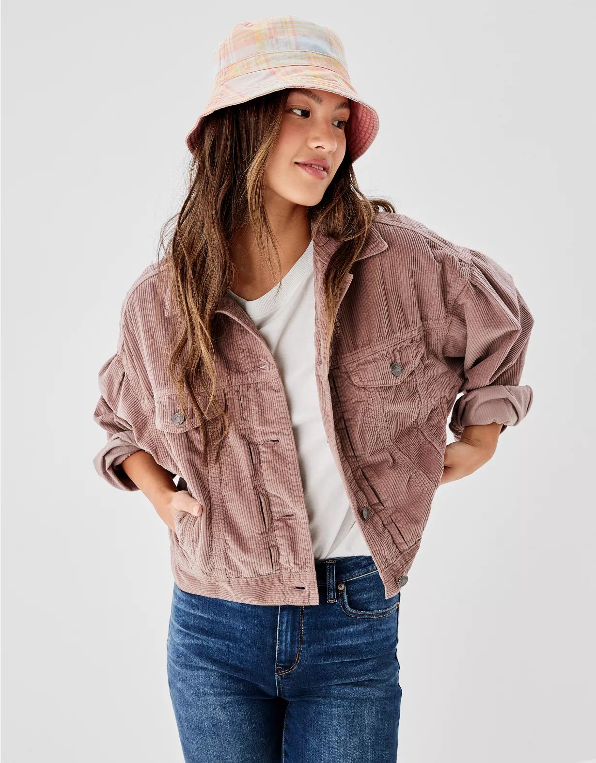 AE Cropped Corduroy Jacket | American Eagle Outfitters (US & CA)