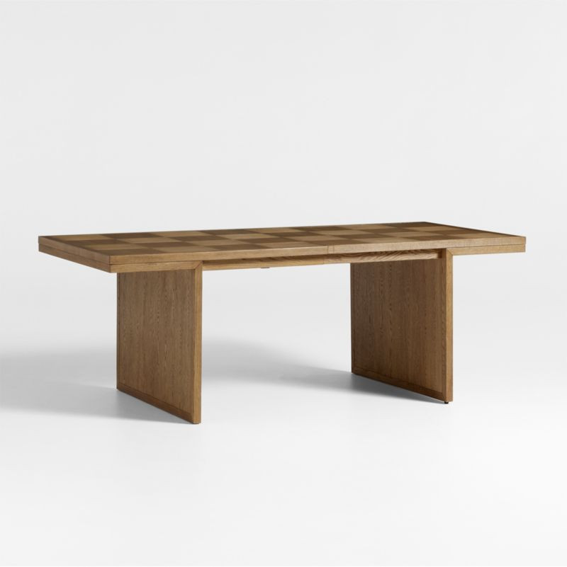 Pierre 82-101" Light Brown Oak Wood Extension Dining Table + Reviews | Crate & Barrel | Crate & Barrel