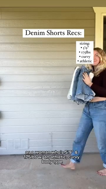 Denim Shorts Recs: 5’9’, 175lbs, Curvy, Athletic Body Type👇🏻

I have always found denim shorts to be HARD to shop for… anyone else?

Here is what I look for when finding a good pair of shorts:
• High waisted
• Covers my curves when I bend over
• COMFY
• Minimal wedgies
• Minimal thigh gobble
• Minimal thigh gobble
• No back gap standing or sitting

Note: NONE of this is spon.

My regular sizing: 29-31, 8-10 or large-XL

After trying at least 20 pairs over the last few years… here are my favorites & sizing:

Pair 1️⃣:
Danni Short by @freepeople

Fit:
• Technically, on the model & description, these shorts are supposed to be an oversized fit BUT… I sized WAY down and they make an incredibly flattering, comfy short. I couldn’t recommend this pair enough. They do have some stretch to them, but after I put them in the drier they go back to normal for a lot of wears! They have 7 different washes!

Sizing:
• I am normally a Large/8/10 BUT I got a SMALL (whoa) and they fit PERFECTLY.

Note: they are very very well made. I have worth them for 6 months and they are still in perfect condition.

Pair 2️⃣:
Curve Love High Rise 90s Cutoff Short by @abercrombie

Fit:
• From a company that scarred me as a teen growing up, they are really making up for it with their Curve Love Line. I feel SO confident in these shorts and love how many different options they have!

Size:
• fluctuate between 29-31. I recommend buying a few and returning. While I LOVE their curve love line, I do find their sizing to be a bit different depending on style. 

 