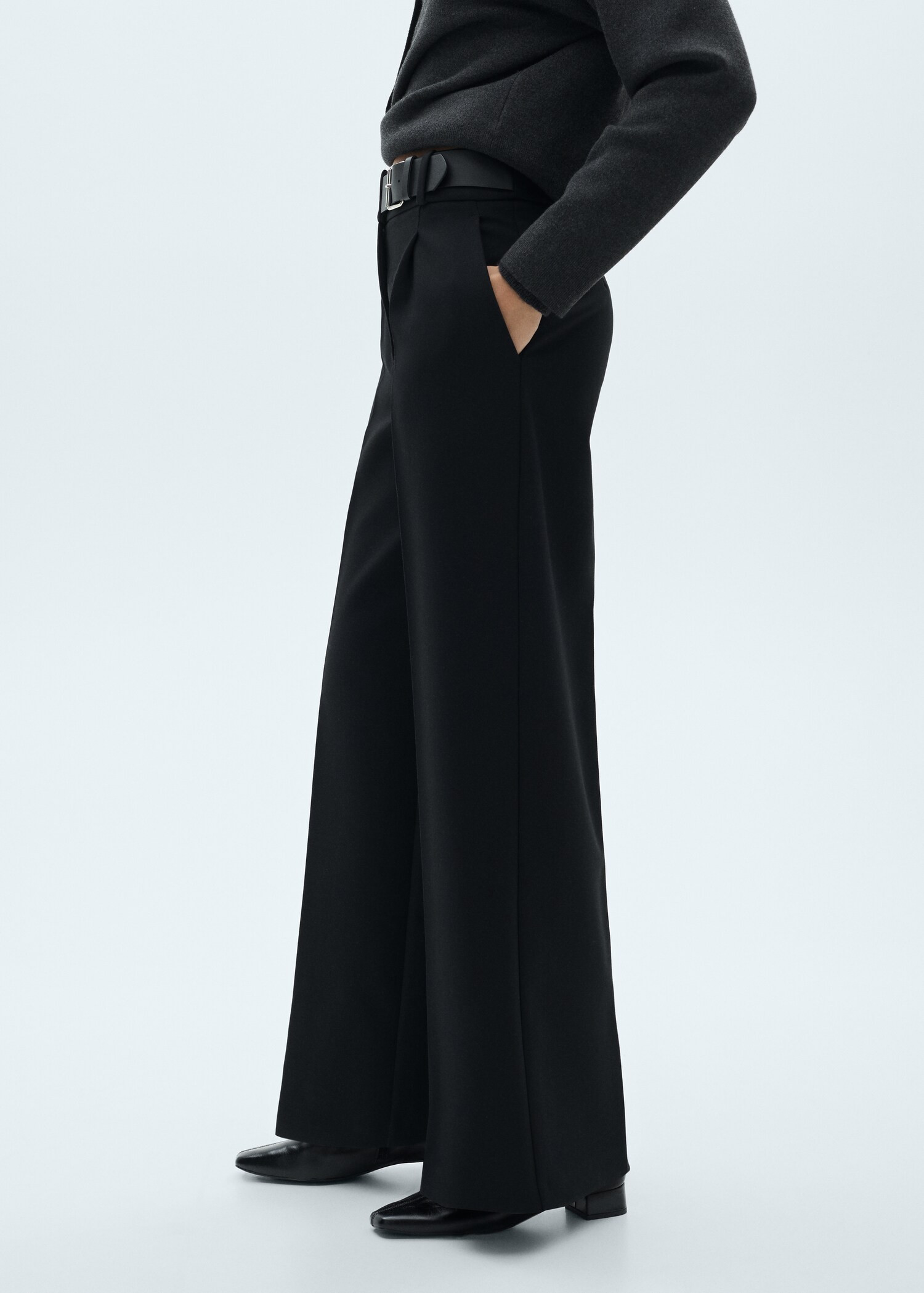 Belt straight-fit pants | Mango (US/MX/AU)