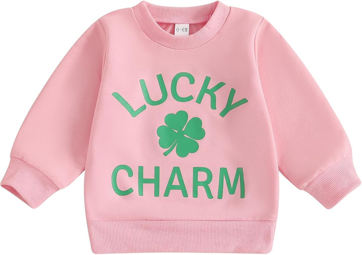 Baby Boy Girl Cute Long Sleeve Crew Neck Shamrock Embroidery Sweatshirt Toddler St Patricks Day O... | Amazon (US)