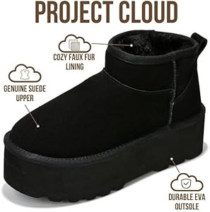 Project Cloud 100% Genuine Suede Leather Ankle Boots for Women - Anti-Slip Memory Foam Insole Wom... | Amazon (US)