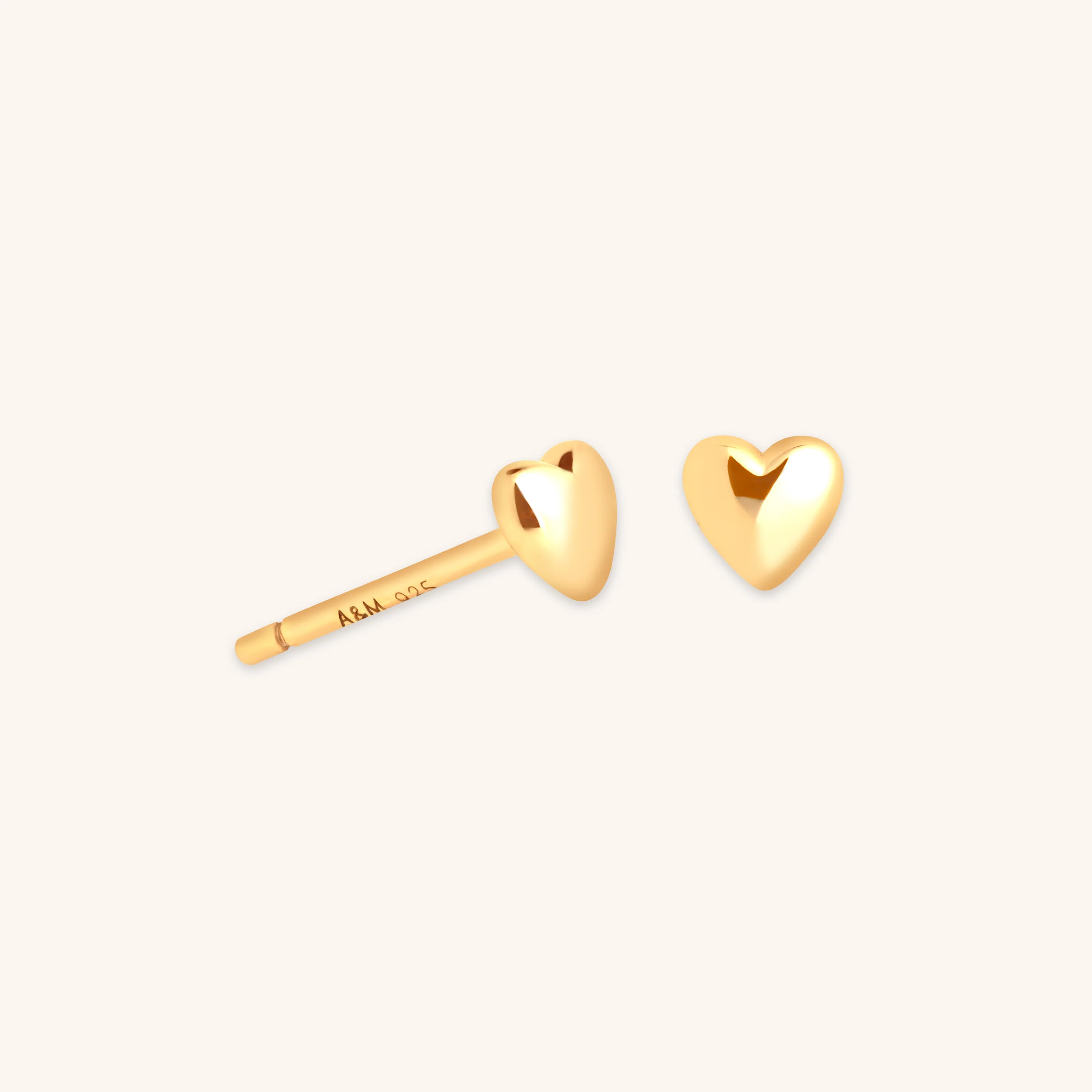 Heart Stud Earrings in Gold | Astrid & Miyu UK