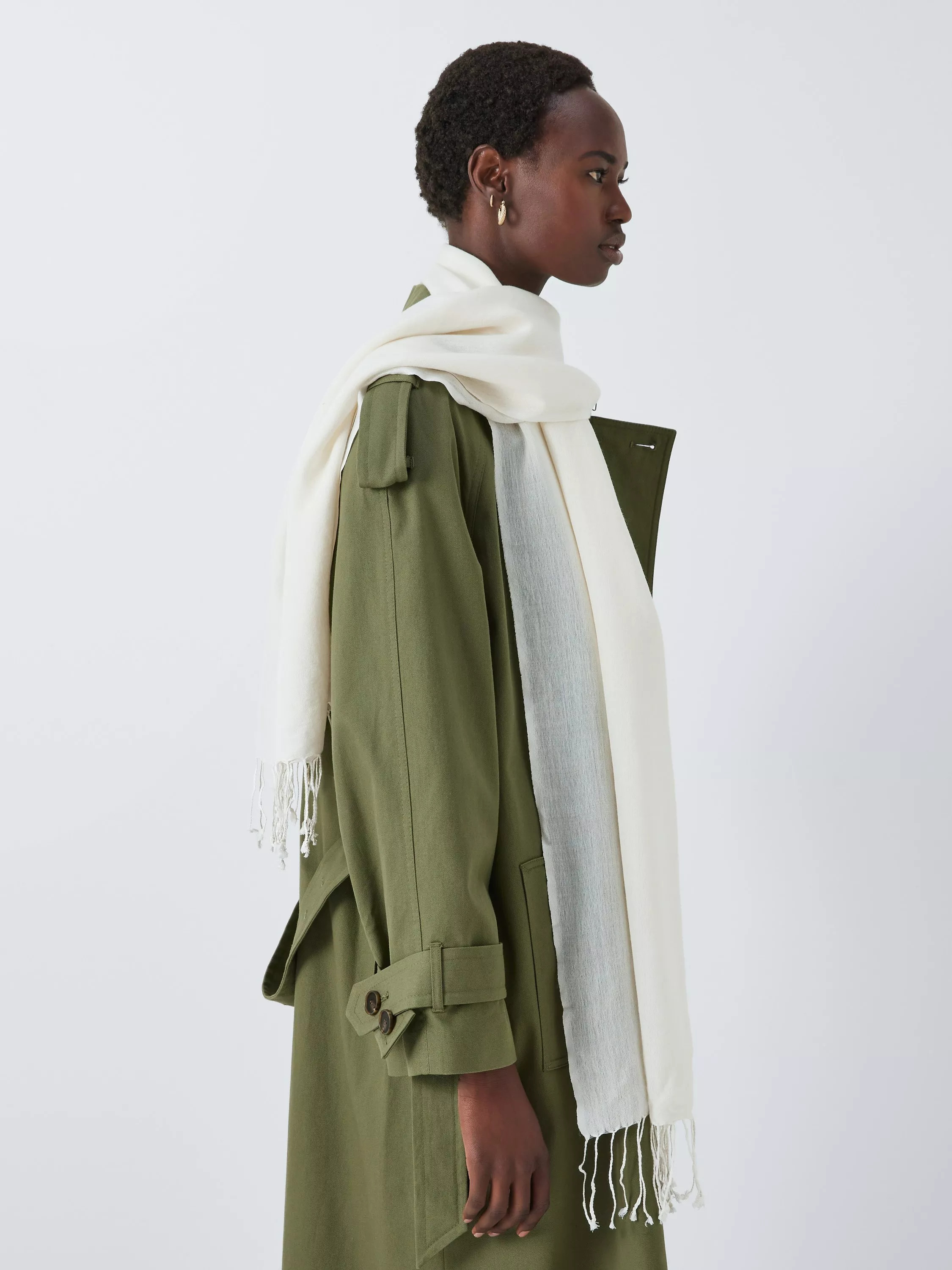 John Lewis Wool Blend Fringe Scarf | John Lewis (UK)