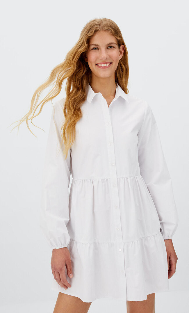 Poplin shirt dress - Women's fashion | Stradivarius United Kingdom | Stradivarius (UK)