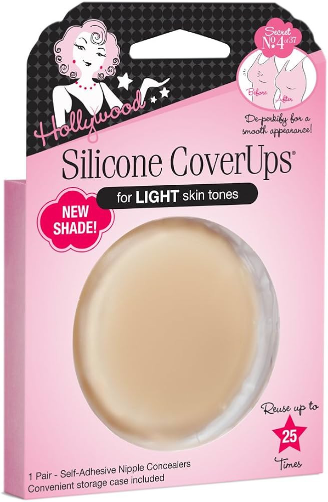 Hollywood Fashion Secrets Silicone Nipple Coverups, Hypoallergenic, Reusable, Washable, Gentle on... | Amazon (US)