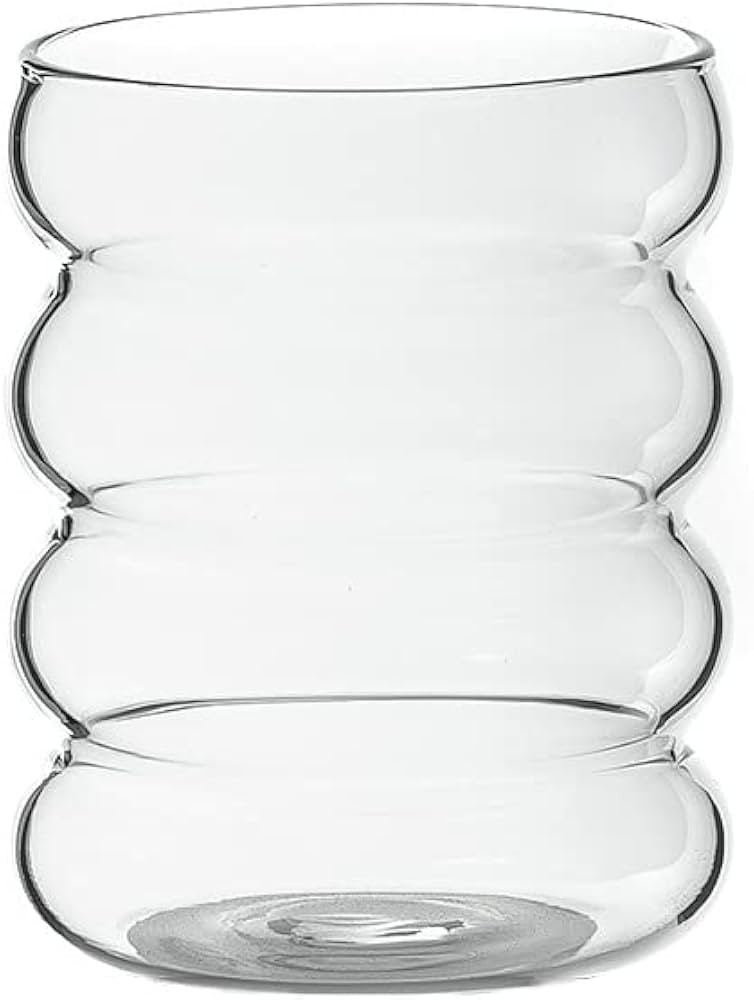 Creative Vintage Glass Cups, Clear Ripple Glassware Water Glasses Iced Coffee Glass Cup Entertain... | Amazon (US)