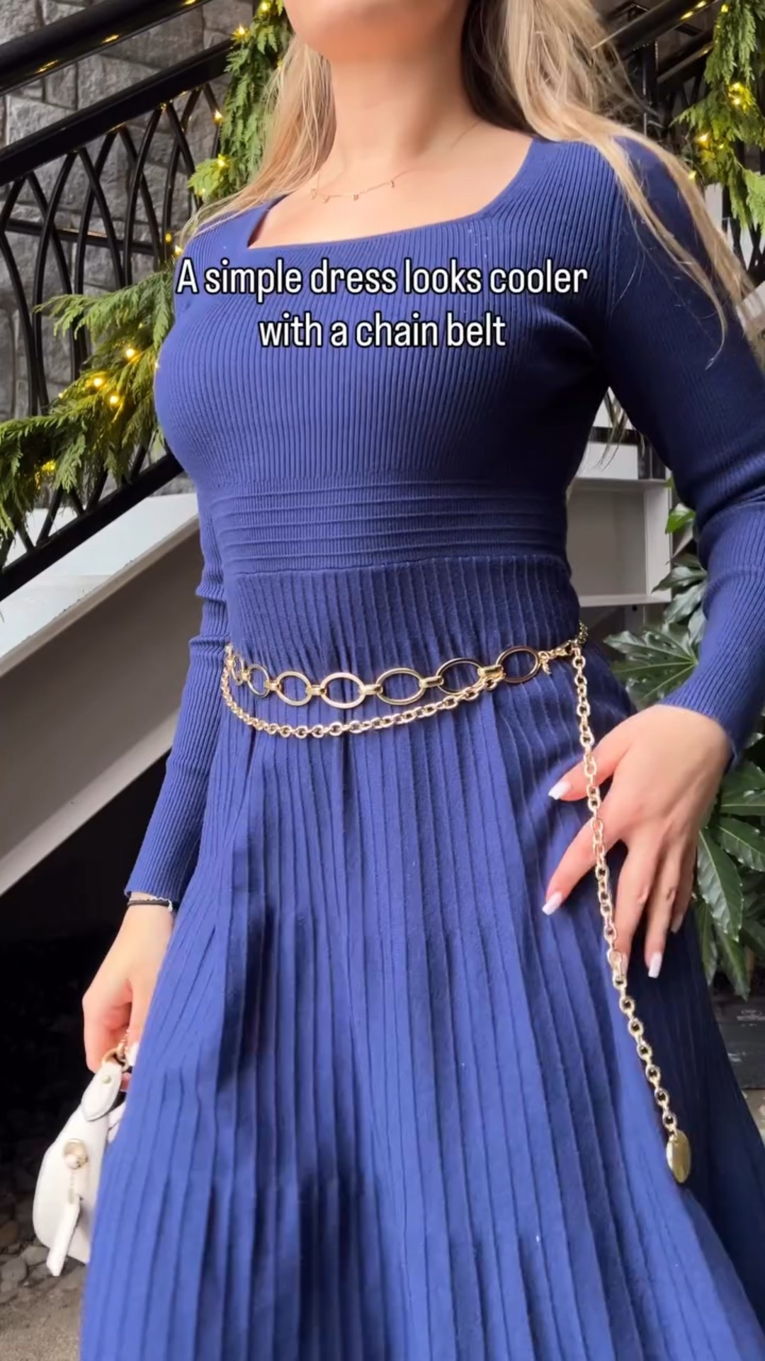 It’s all in the accessories ✨ 

#ltkstyletip #zesica #chainbelts #sweaterdress 

#LTKgrwm #LTKHoliday #LTKGiftGuide