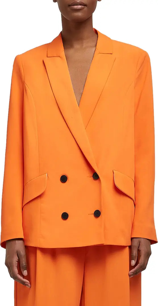 River Island Structured Double Breasted Blazer | Nordstrom | Nordstrom