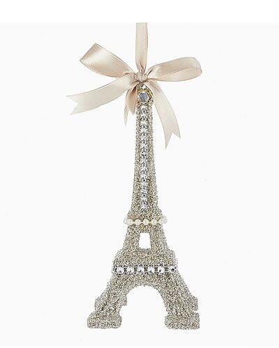 Kurt Adler 7in Vintage Glamour Eiffel Tower Ornament | Gilt