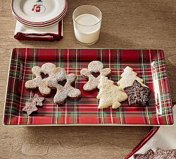 Stewart Plaid Stoneware Rectangular Serving Platter | Pottery Barn (US)