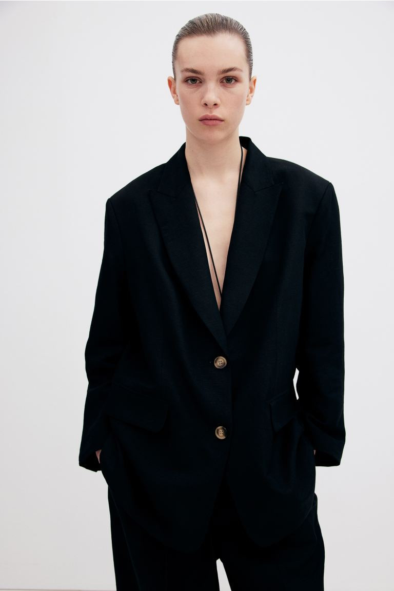 Oversized linen-blend blazer | H&M (UK, MY, IN, SG, PH, TW, HK)