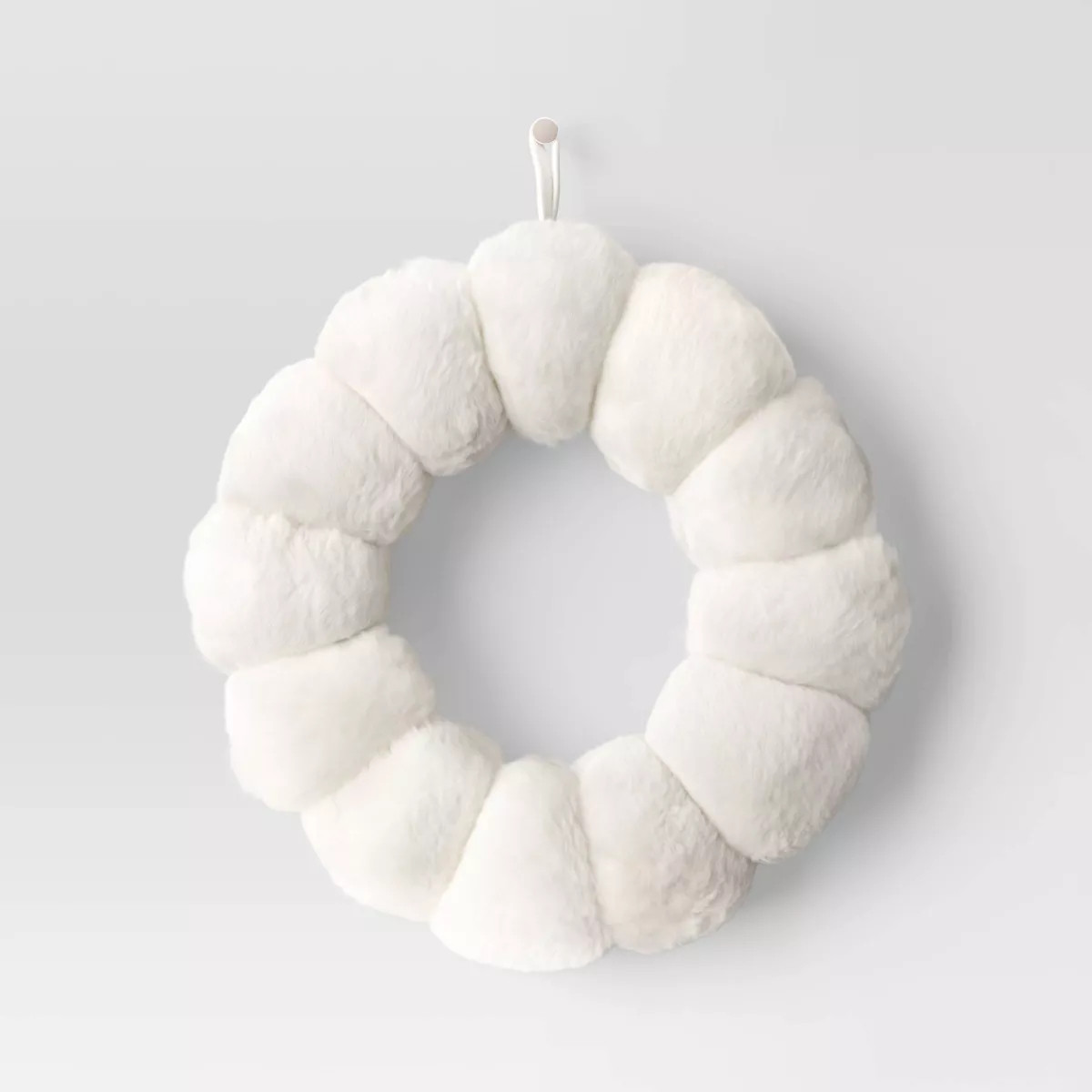 Christmas Cozy Decorative Faux Fur Wreath Cream - Threshold™ | Target