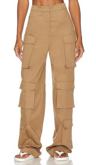 Pocket Detail Cargo Pant in Beige | Revolve Clothing (Global)