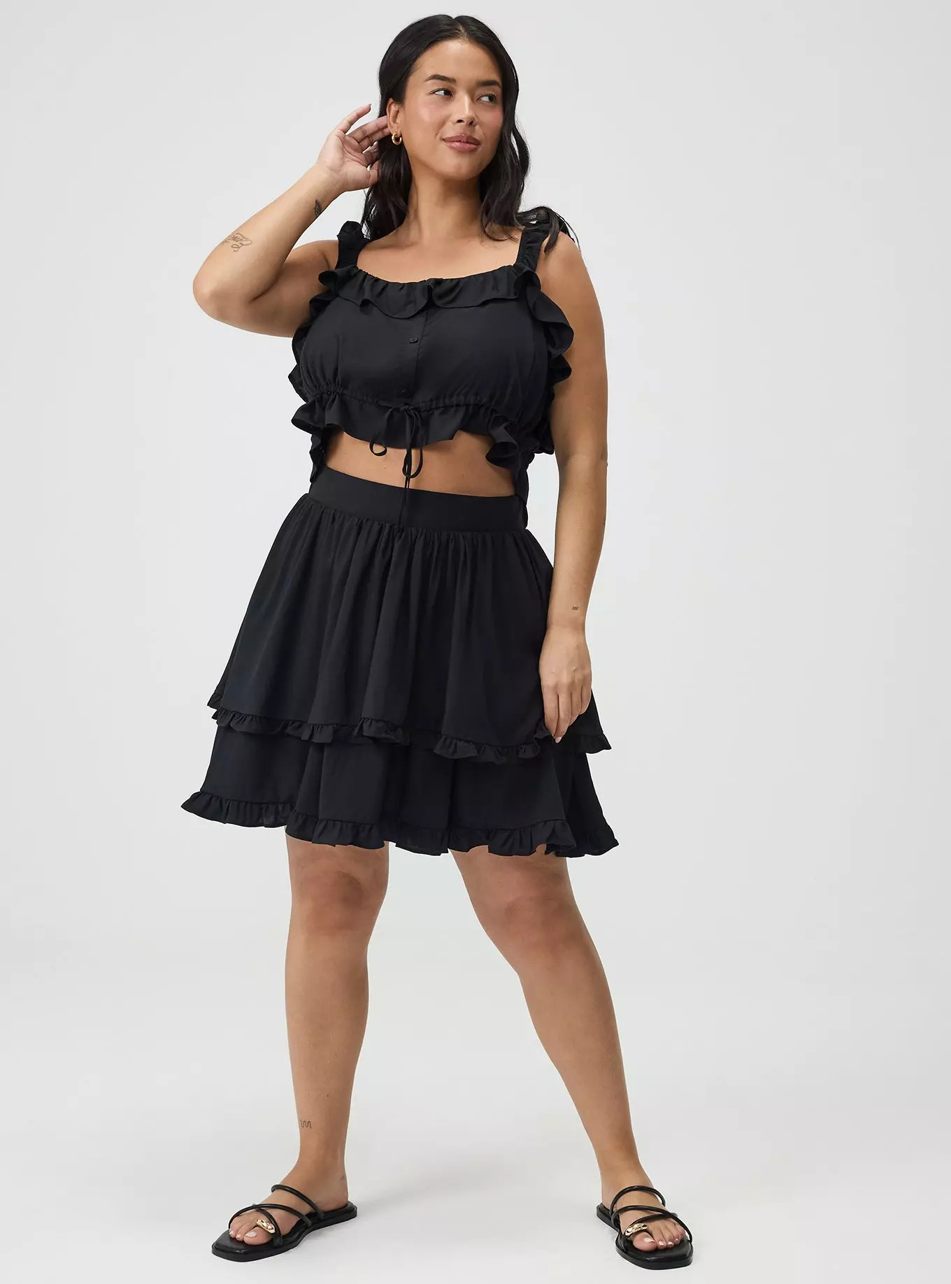 Challis Ruffle Mini Skirt Set | Torrid (US & Canada)