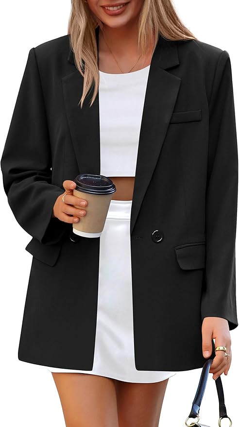PRETTYGARDEN Fall 2025 Blazers for Women Business Casual Long Sleeve Lapel Pockets Dressy Suit Ja... | Amazon (US)