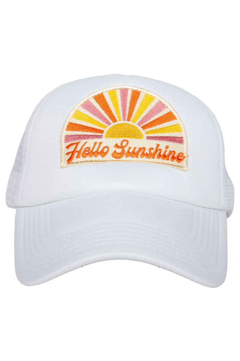 BuddyLove X Katydid | Hello Sunshine Trucker Hat | White | BuddyLove