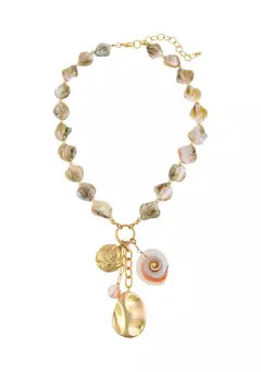 Wonderly Gold Tone Short White Shell Drop Necklace | Belk