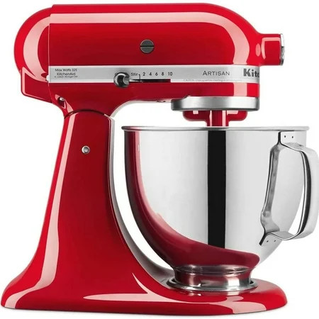 KitchenAid Artisan Series Tilt Head 5 qt Stand Mixer, Passion Red with Flat Beater, Dough Hook, Whip | Walmart (US)