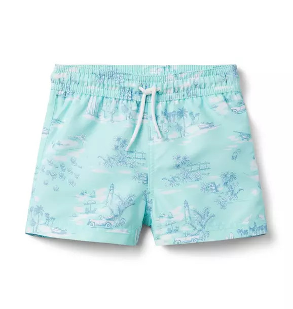 Gray Malin Recycled Travel Toile Swim Trunk | Janie and Jack