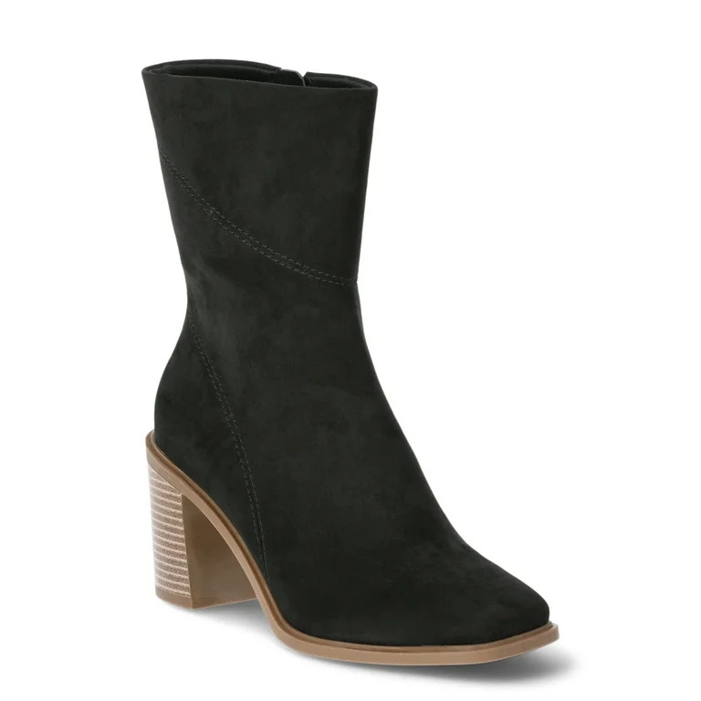 Time and Tru Women's Square Toe Dress Boots - Walmart.com | Walmart (US)