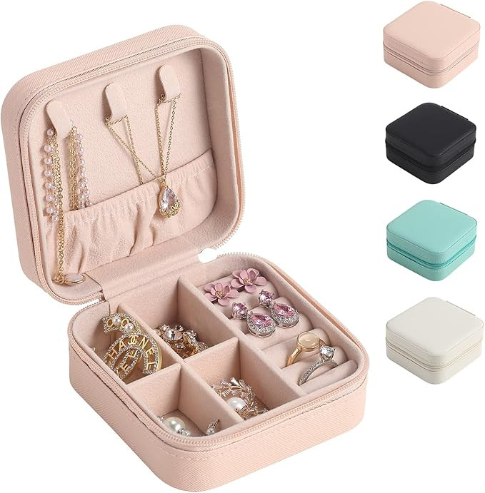SYCARON Small Jewelry Box, Travel Jewelry Organizer Trendy Mini Jewelry Case Storage for Women Bi... | Amazon (CA)
