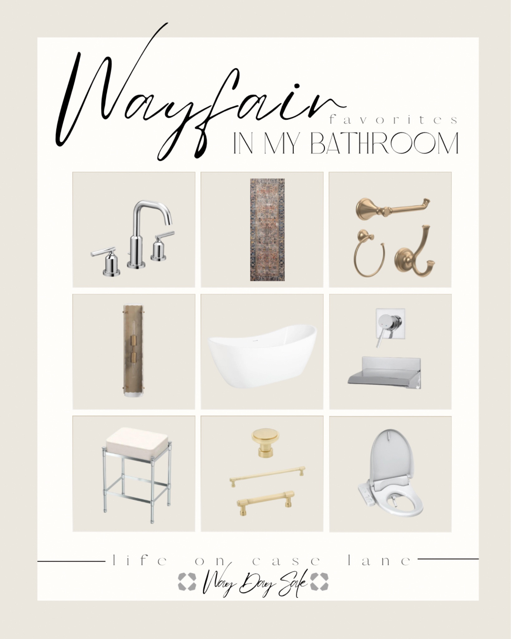Wayfair in my bathroom. Way Day has (up to 80%) bathroom essentials. Don’t miss out! 

#ad #wayfair #wayday #wayfairpartner #liketkit #LTKxWayDay

Primary bathroom, bathroom stool, freestanding tub, bathroom hardware, cabinet hardware, bathroom runner 

#LTKhome #LTKsalealert
