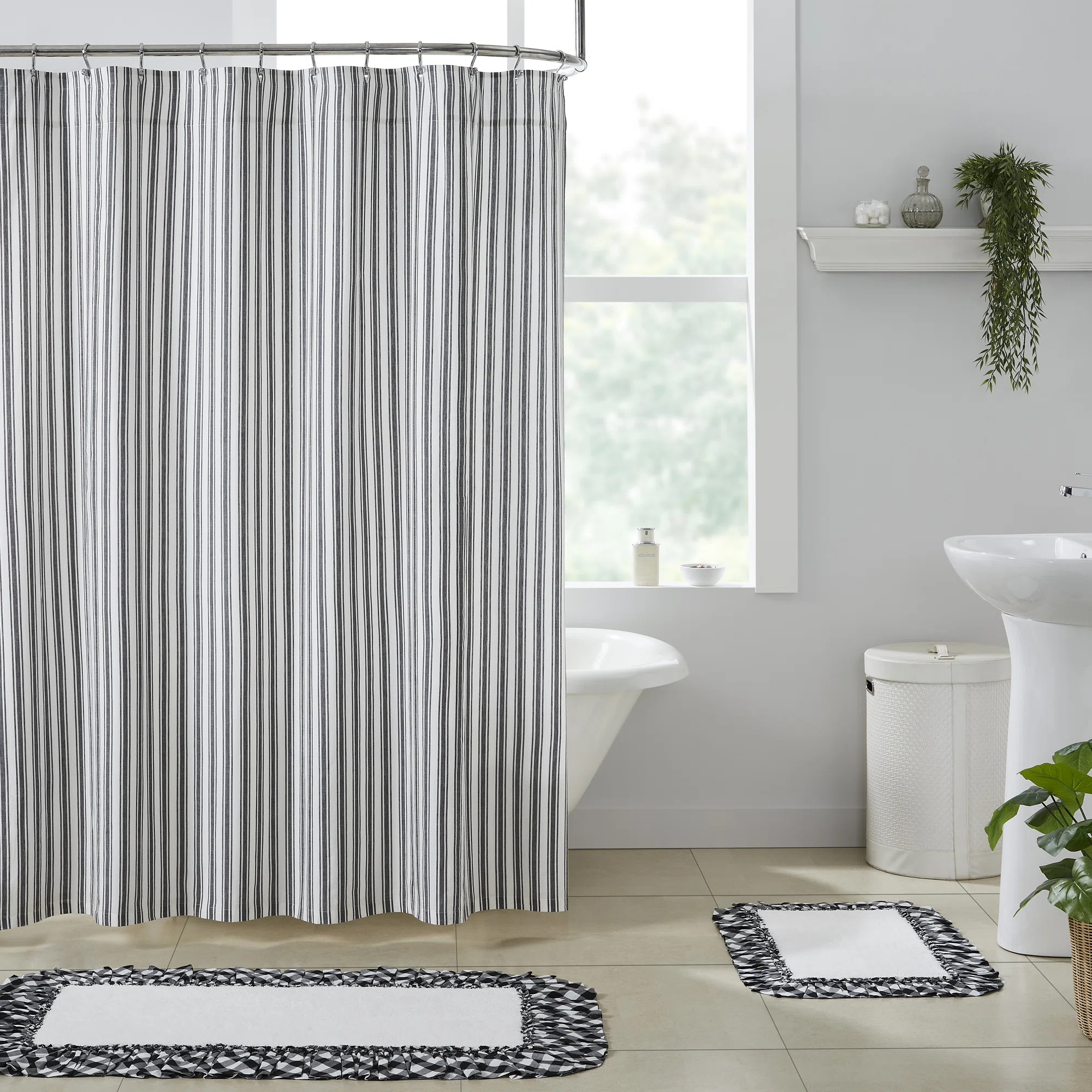 Rosalind Wheeler Bairn 100% Cotton Striped Single Shower Curtain & Reviews | Wayfair | Wayfair North America