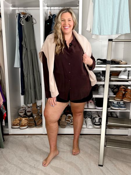 Plus Size Spanx AirEssentials Try-On! Use code ASHLEYDXSPANX for a discount on full price items at checkout! Wearing a 3X low main silk top, 1X in shorts but they run true just get your regular size I could have done a 2X and been a tad bit happier. AirEssentials pullover half zip on shoulders is a 2X.

#LTKplussize #LTKstyletip #LTKSeasonal