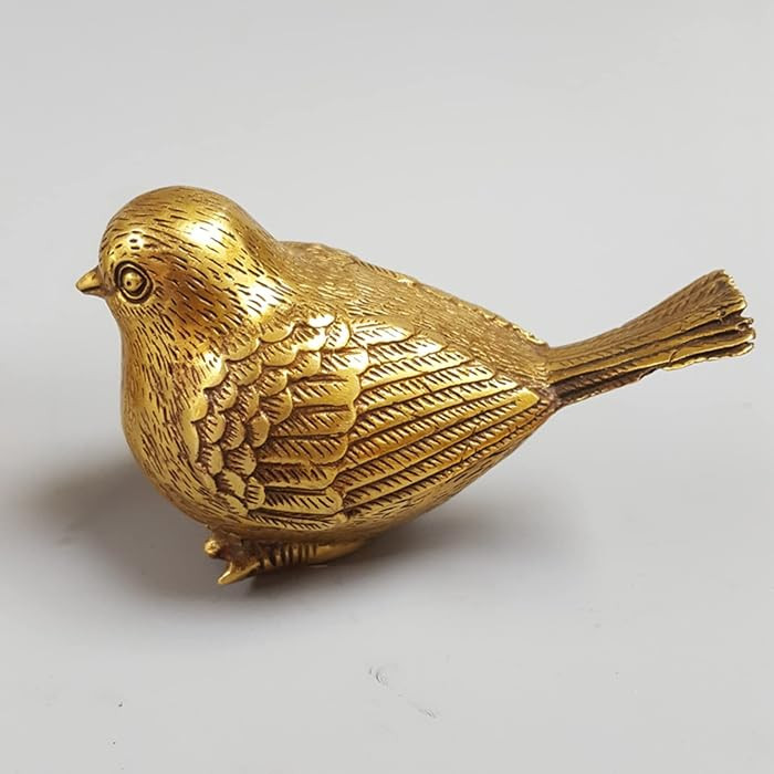 Brass Lovely Bird Figurines,Copper Animals Sparrow Statue Sculpture Crafts Collection Desktop Orn... | Amazon (US)