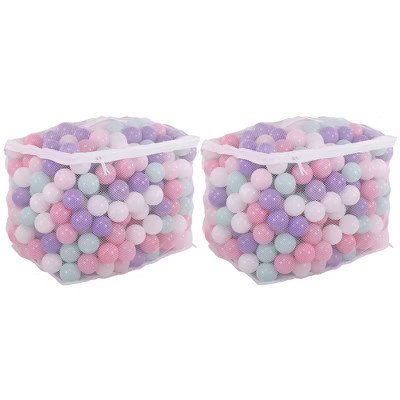 BalanceFrom 2.3 Inch 400 Crush Proof Play Pit Balls with Reusable Mesh Storage Bag for Playpens, Bounce Houses, and Kiddie Pools, 2 Pack | Target