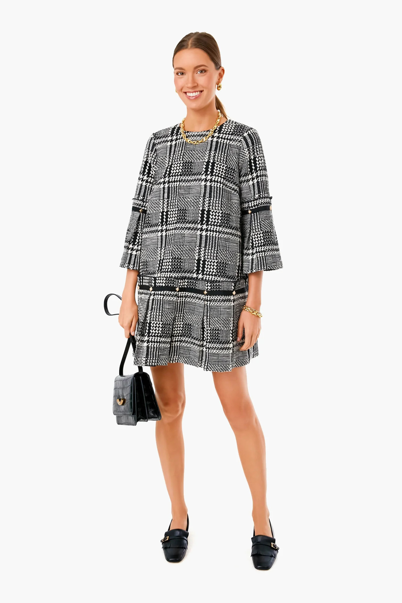 Black Check Kennedy Dress | Tuckernuck (US)