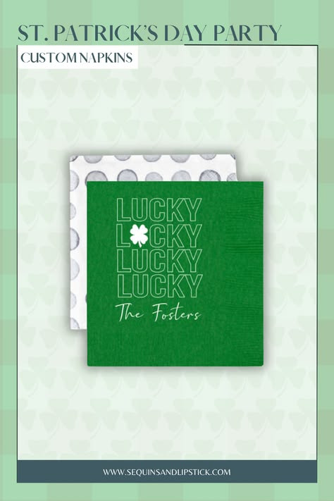 Add a lucky touch to your celebration with custom St. Patrick’s Day napkins ☘️ Perfect for parties, Irish dinners, and festive gatherings. Personalize yours today and shop the link to our Etsy store! 

 #LTKmomlife #LTKSeasonal #LTKHome