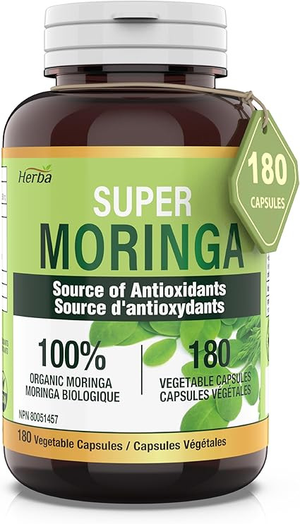 Herba Organic Moringa Capsules - 1000mg Per Day | 180 Moringa Leaf Capsules | 500mg of Pure Morin... | Amazon (CA)