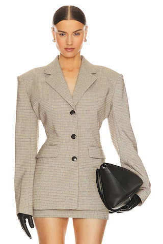 Helsa Plaid S Curve Jacket in Cafe Plaid from Revolve.com | Revolve Clothing (Global)