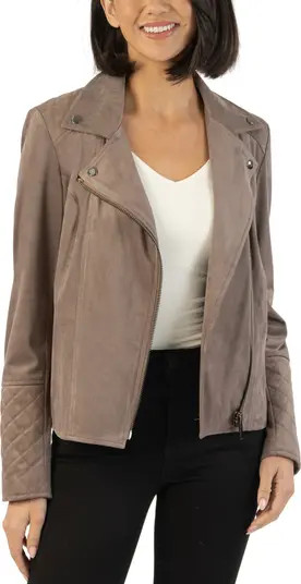 Marlowe Faux Suede Moto Jacket | Nordstrom