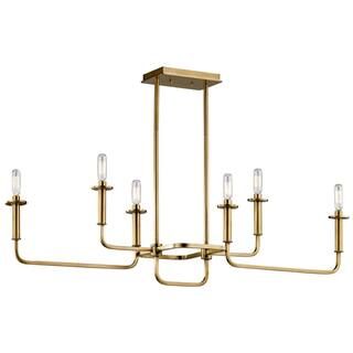 Alden 6-Light Natural Brass Linear Chandelier | The Home Depot